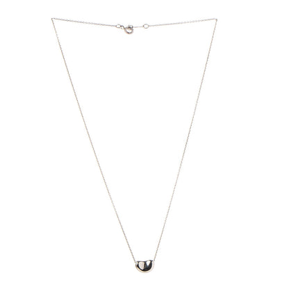 Tiffany Sterling Silver 12mm Elsa Peretti Bean Pendant Necklace 3 of 7