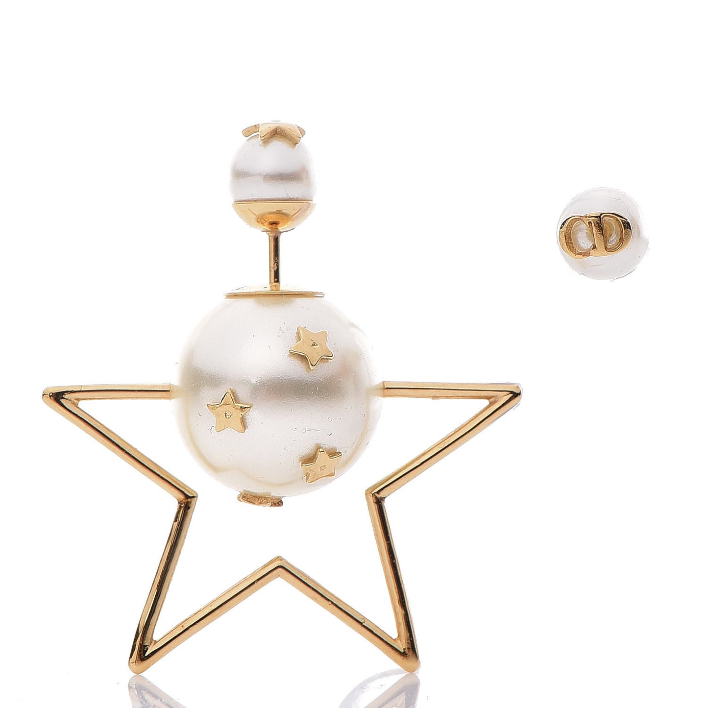 Pearl Mise En Dior Tribales Asymmetric Earrings Gold