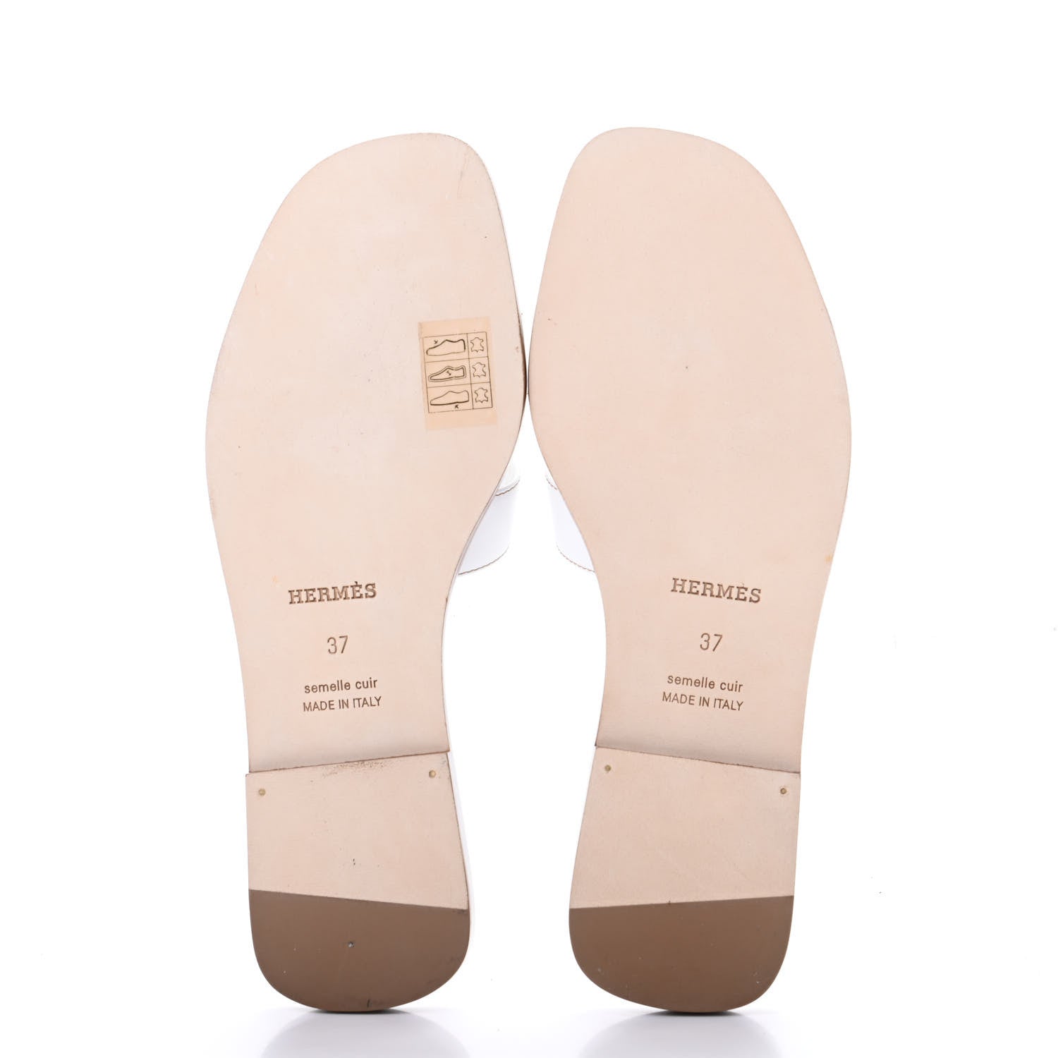 Hermes Box Calfskin Oran Sandals 37 White 5 of 8