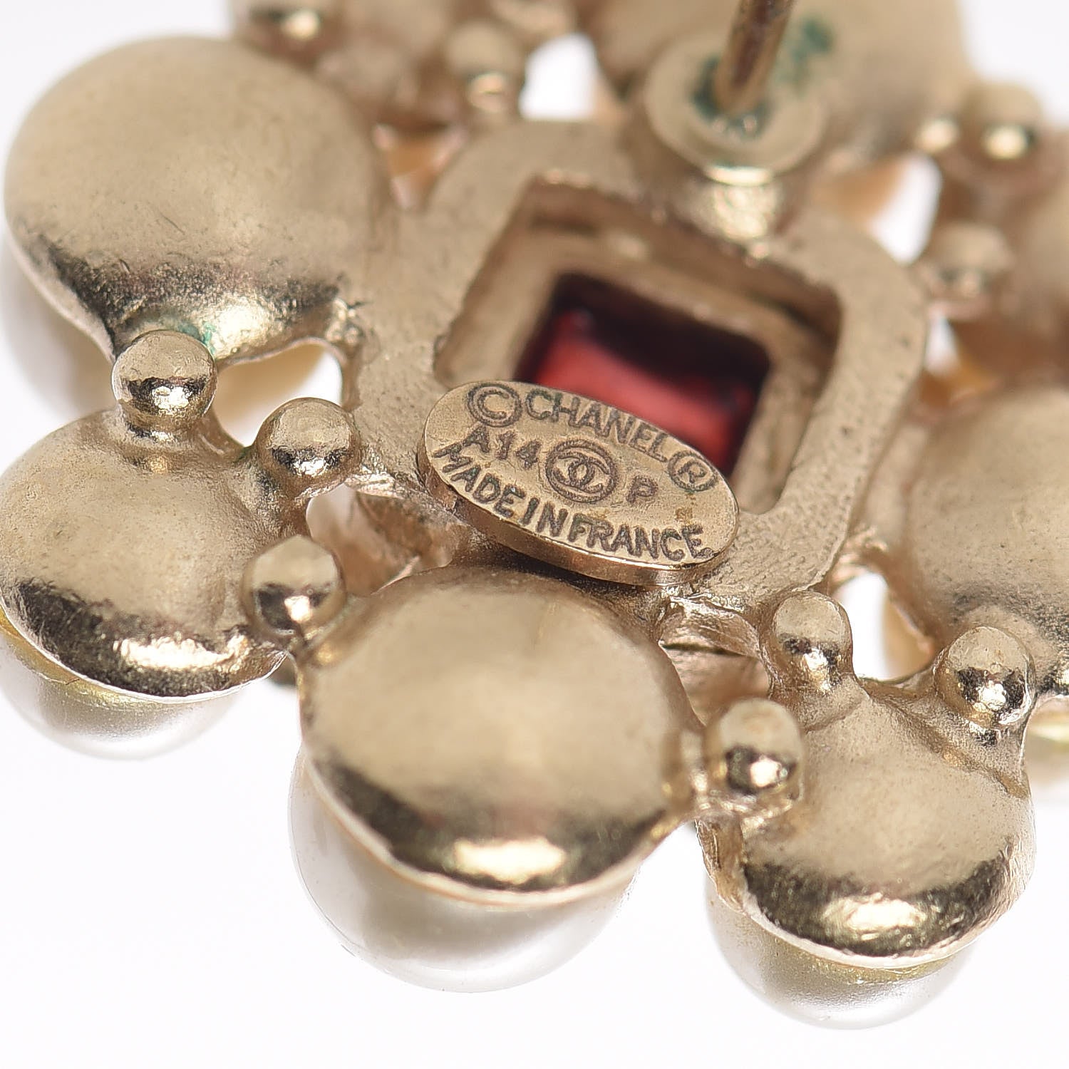 Chanel Pearl Crystal CC Earrings Gold 4 of 6