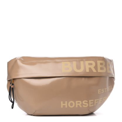 Burberry Coated Canvas Horseferry Print Extra Large Bum Bag Beige 1 of 8