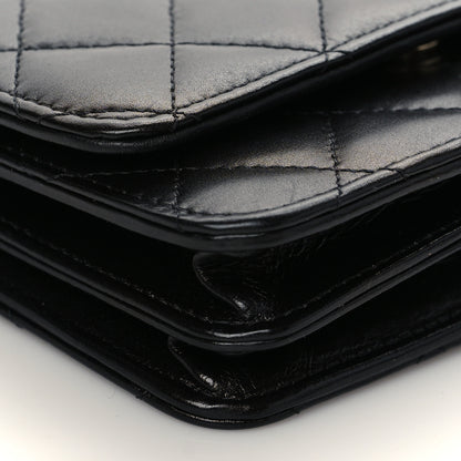 Chanel Calfskin Quilted Mini Maxi Pearls Wallet On Chain WOC Black 8 of 9