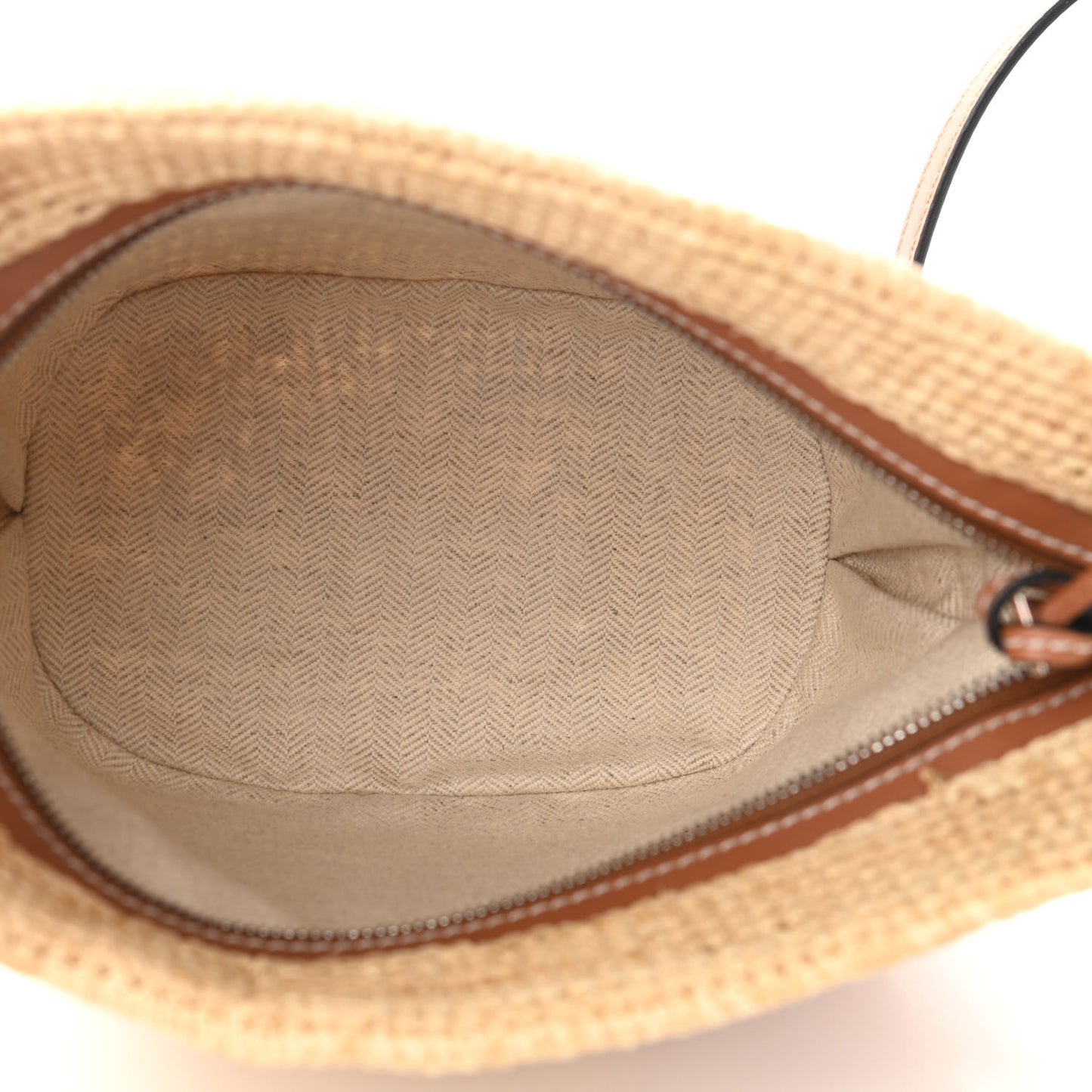 Calfskin Raffia Paulas Ibiza Pochette Bag Natural Tan