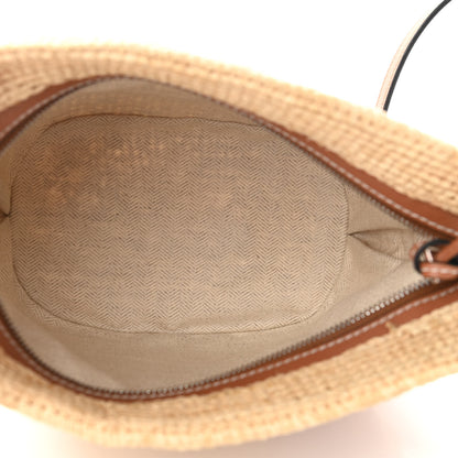 Loewe Calfskin Raffia Paulas Ibiza Pochette Bag Natural Tan 5 of 10