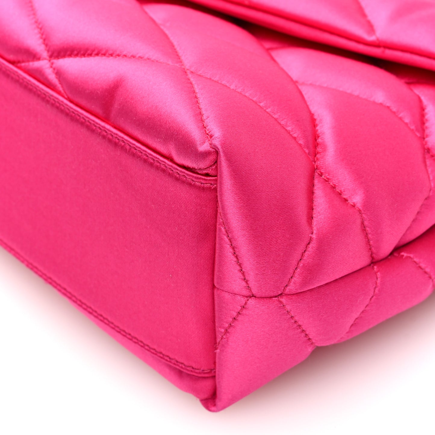 Satin Quilted Sade Puffer Envelope Clutch Bubblegum