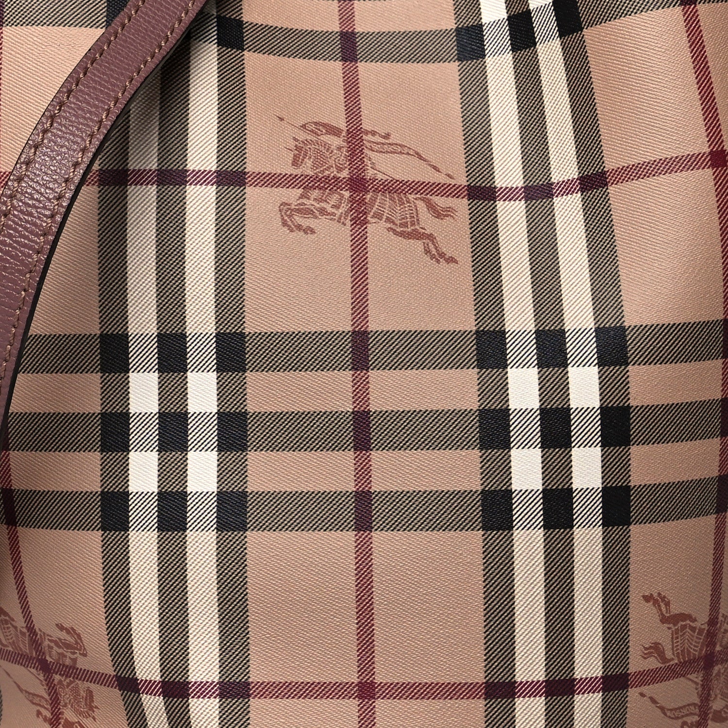 Burberry Haymarket Check Colours Small Lorne Bucket Crossbody Elderberry 6 of 8