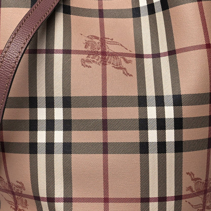Burberry Haymarket Check Colours Small Lorne Bucket Crossbody Elderberry 6 of 8