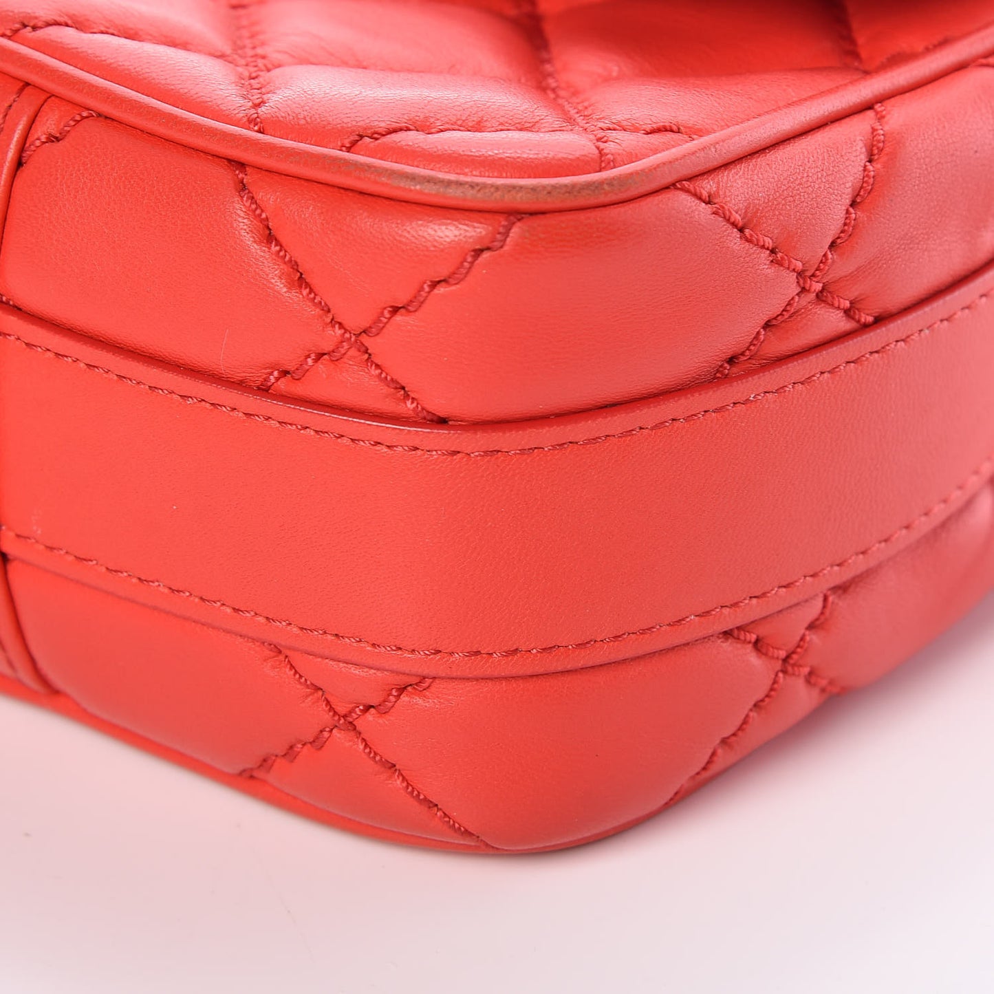 Lambskin Quilted Easy Carry Jumbo Flap Red