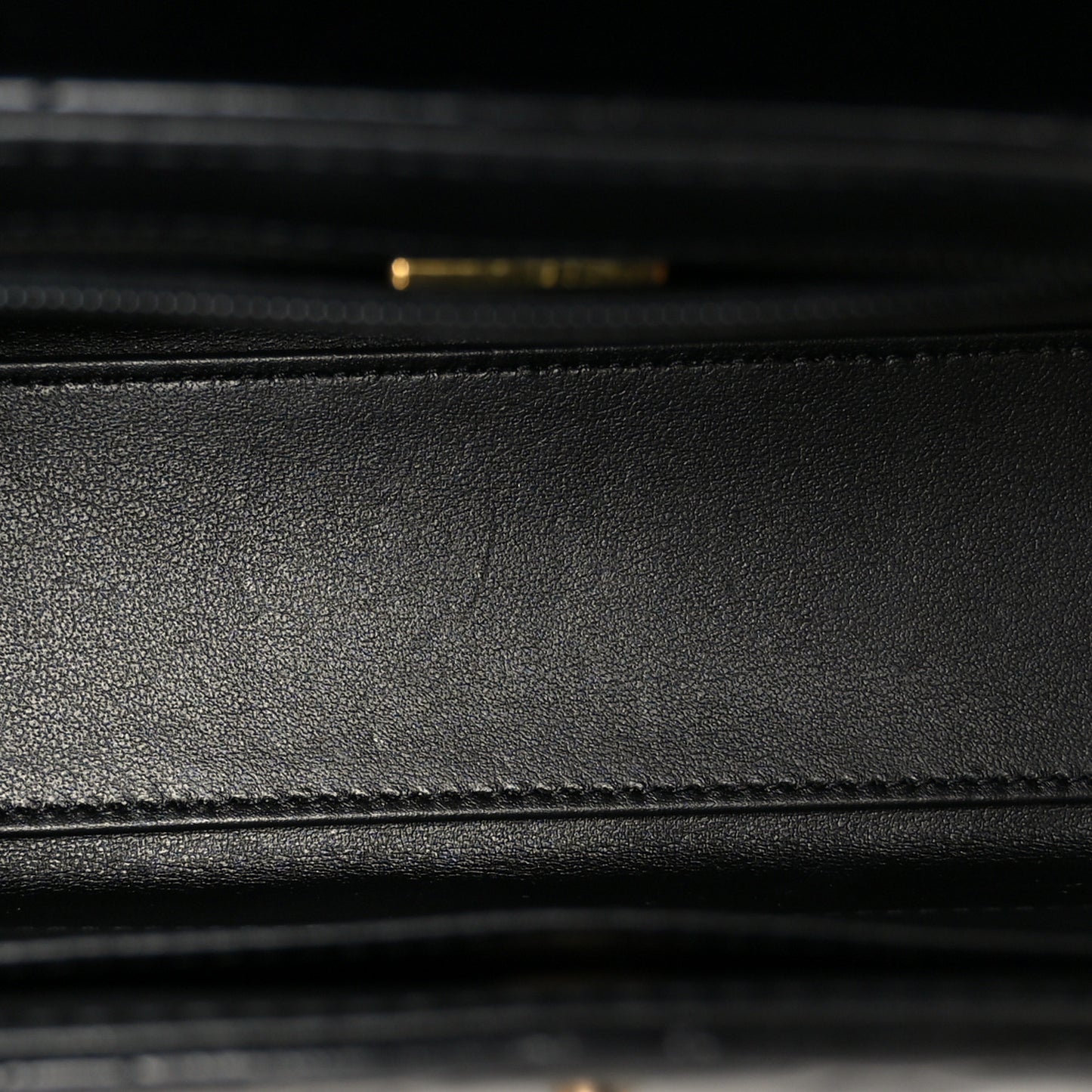 Shiny Aged Calfskin Quilted Nano Kelly Shopper Black