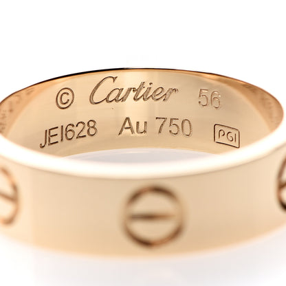 Cartier 18K Yellow Gold 5.5mm LOVE Ring 56 7.5 3 of 3