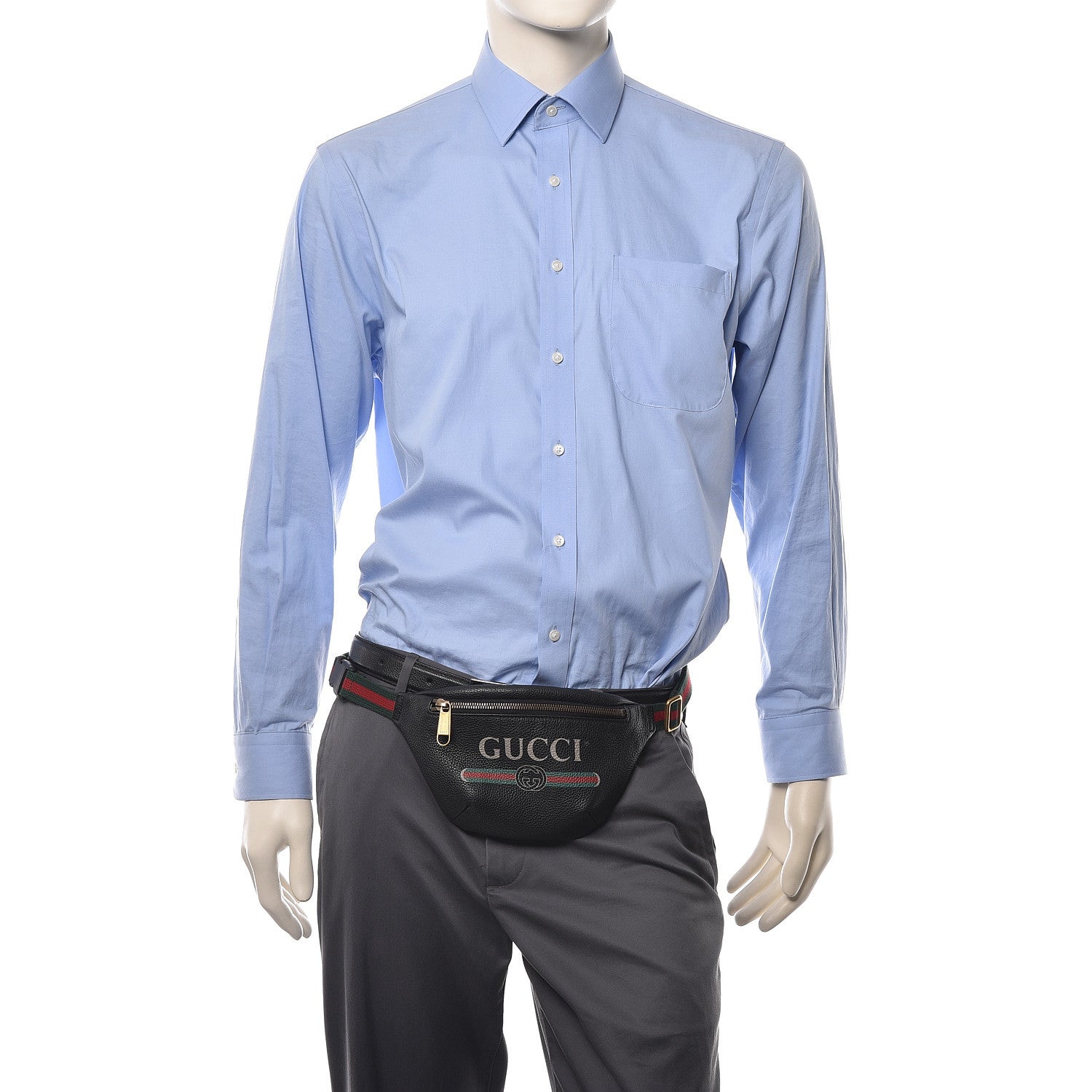Gucci Grained Calfskin Small Logo Belt Bag Black 2 of 10