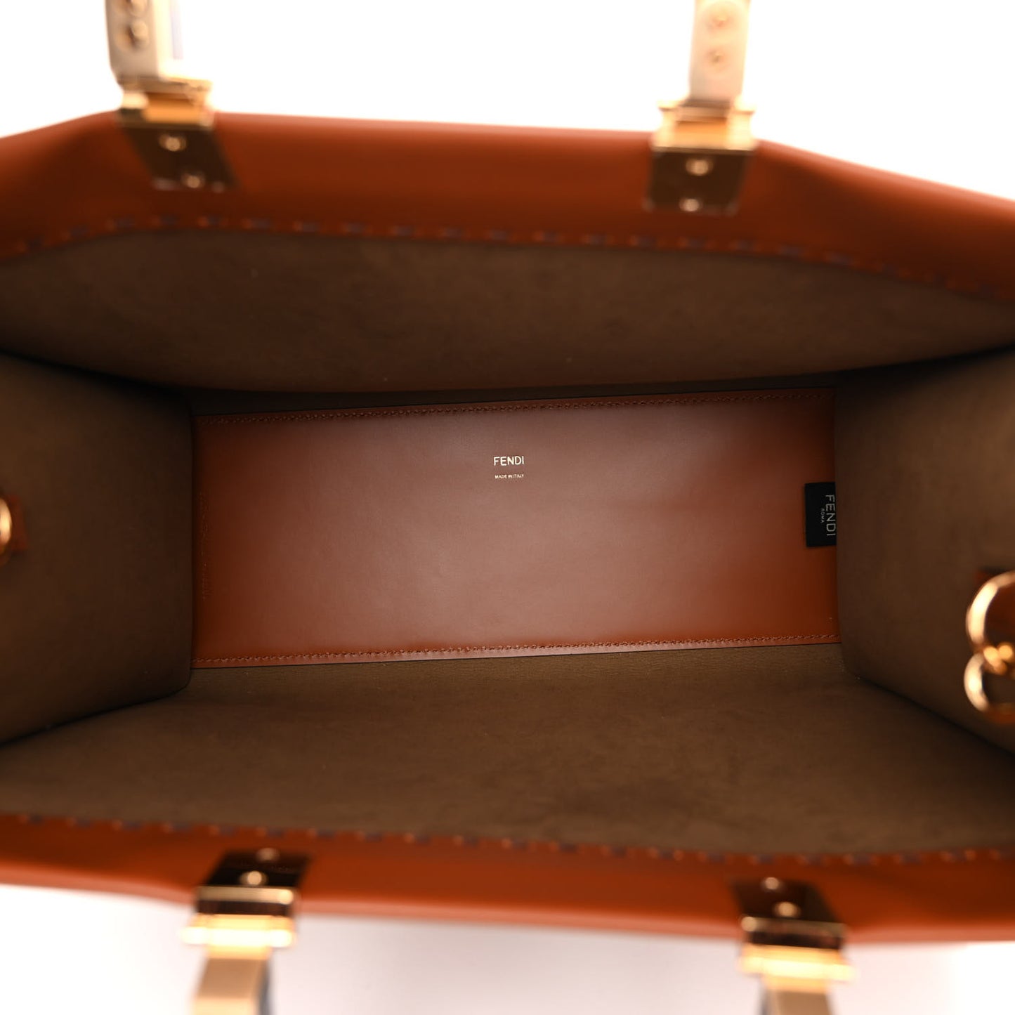 Vitello King Plexiglass Medium Fendi Sunshine Shopper Tote Cuoio