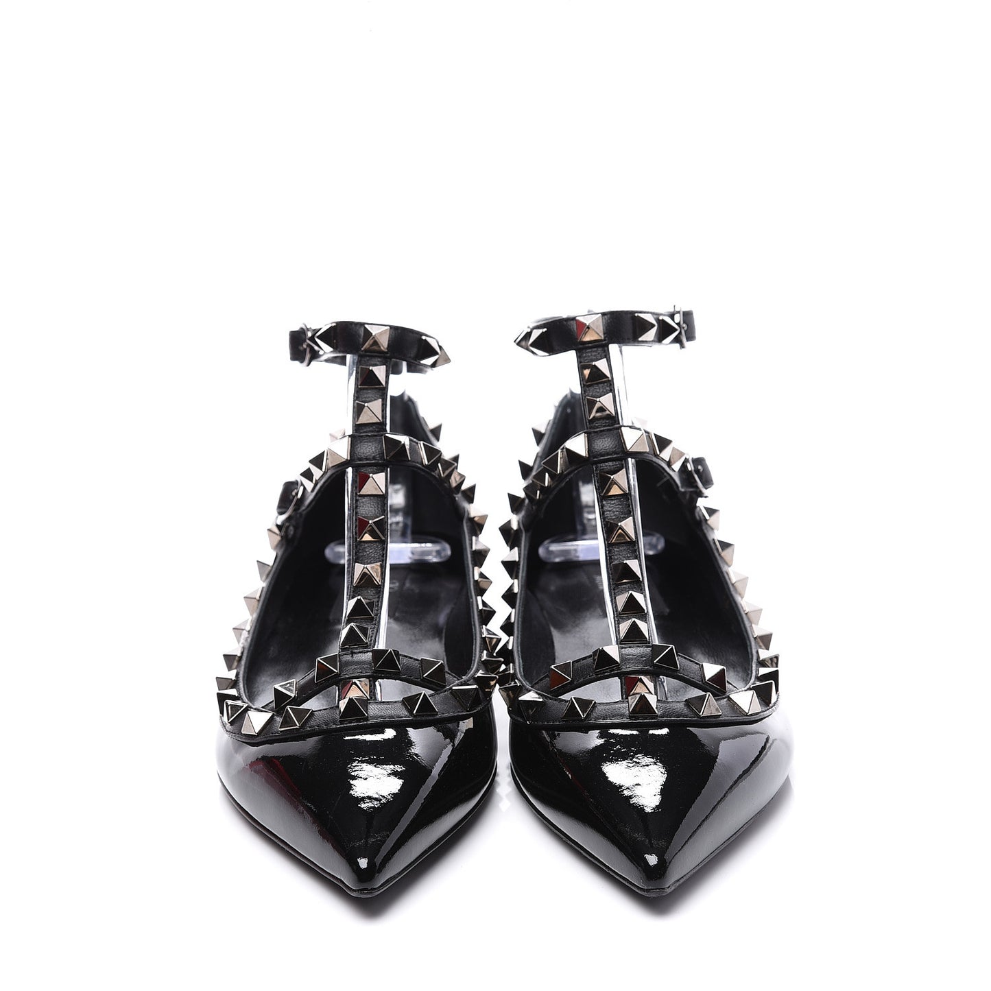 Patent Rockstud Cage Ballerina Flats 36 Black