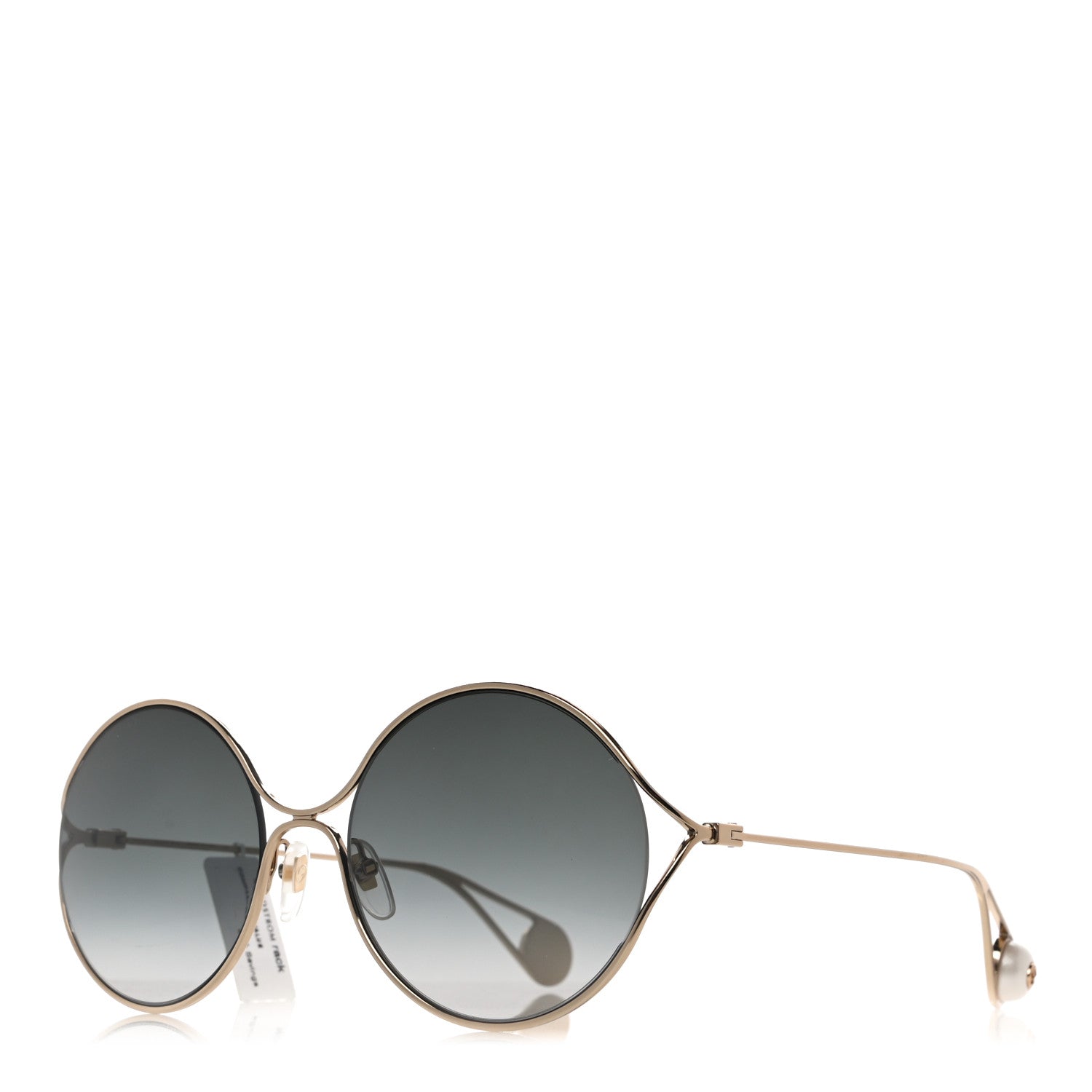 Gucci Round Pearl Tip Sunglasses GG0253S Gold 1 of 8