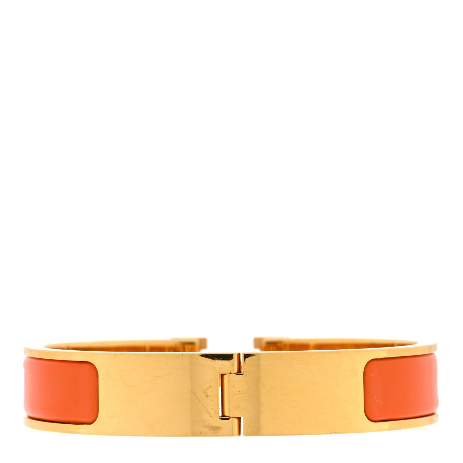 Hermes Enamel Narrow Clic Clac H Bracelet PM Orange 2 of 3
