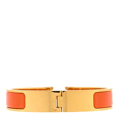 Hermes Enamel Narrow Clic Clac H Bracelet PM Orange 2 of 3
