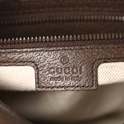 Gucci GG Supreme Monogram Textured Dollar Calfskin Web Ophidia Flap Shoulder Bag  Beige Ebony New Acero 6 of 11