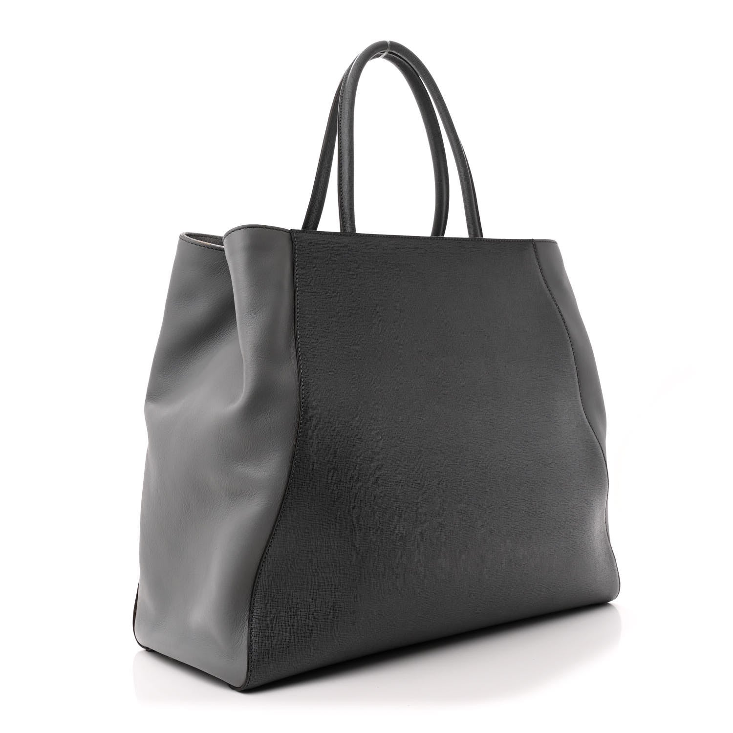Fendi Vitello Large 2Jours Tote Grigio Grigio Chiaro 3 of 11