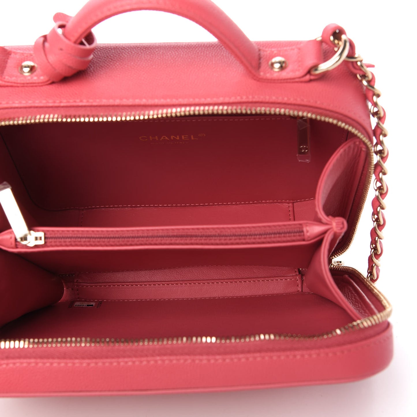 Caviar Quilted Medium CC Filigree Vanity Case Pink