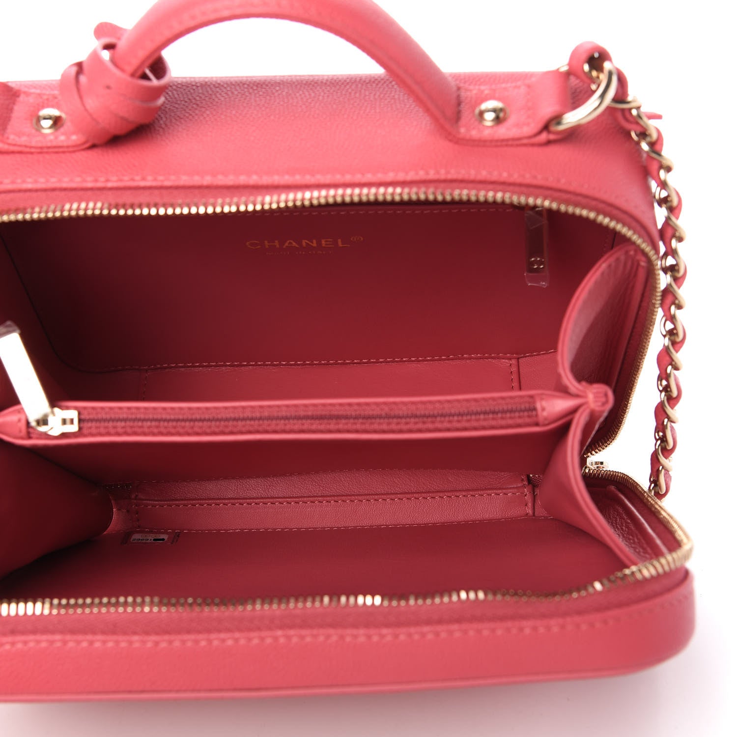 Chanel Caviar Quilted Medium CC Filigree Vanity Case Pink 5 of 11