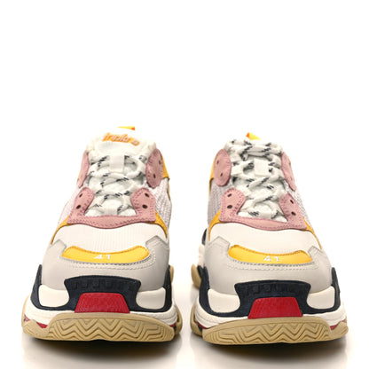 Balenciaga Mesh Nubuck Womens Triple S Sneakers 41 White Gris Jaune Rose 2 of 8
