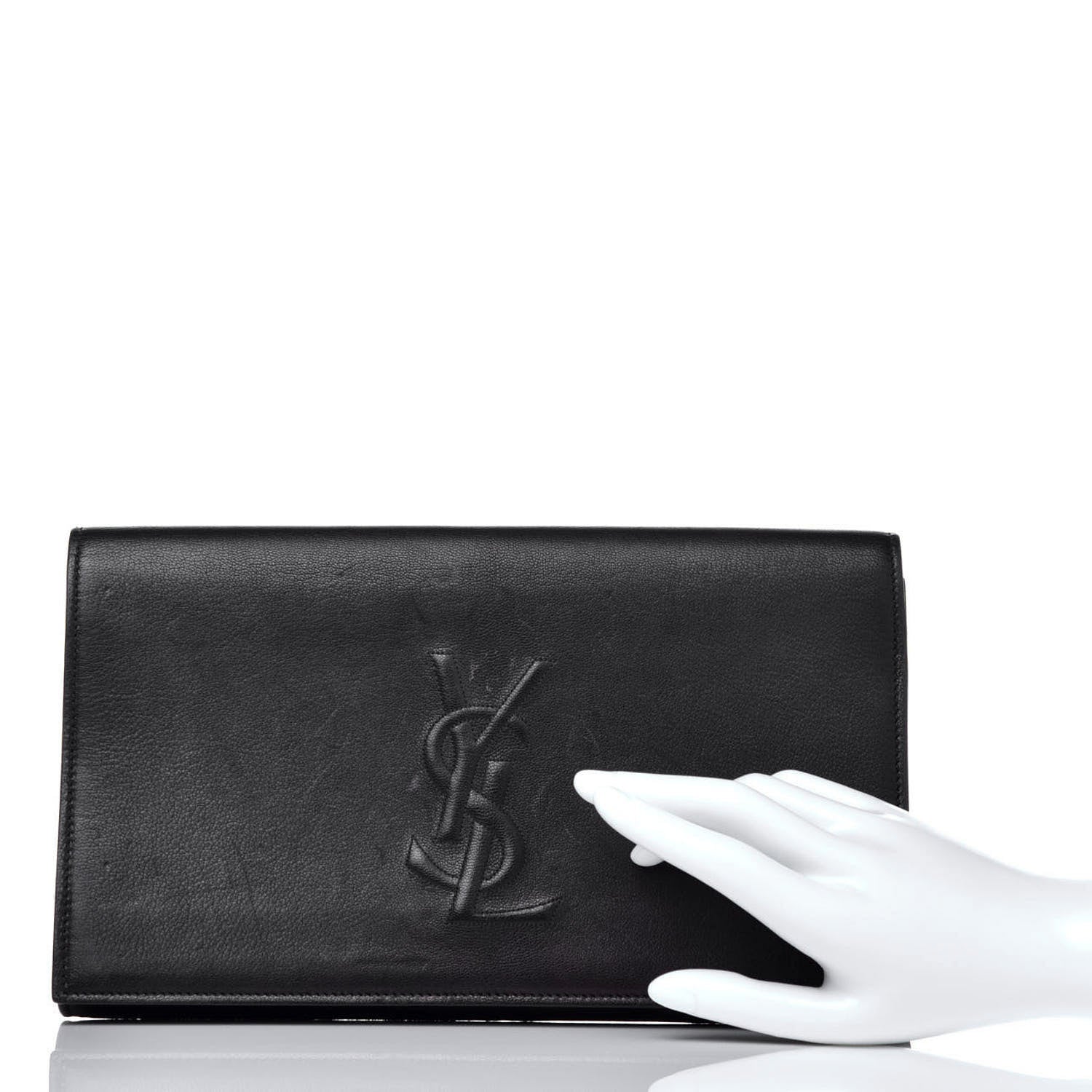 Saint Laurent Goatskin Large Belle De Jour Clutch Black 2 of 8