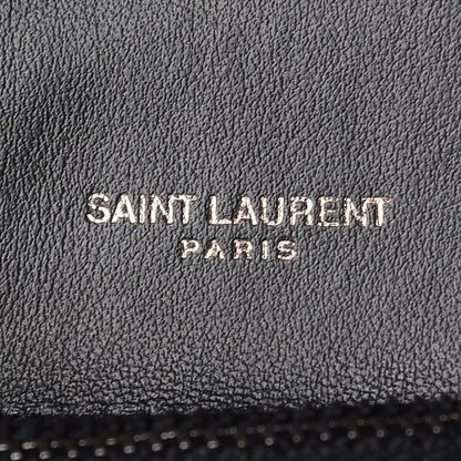 Saint Laurent Canvas Bandana Matelasse Chevron Medium College Bag Black 8 of 9
