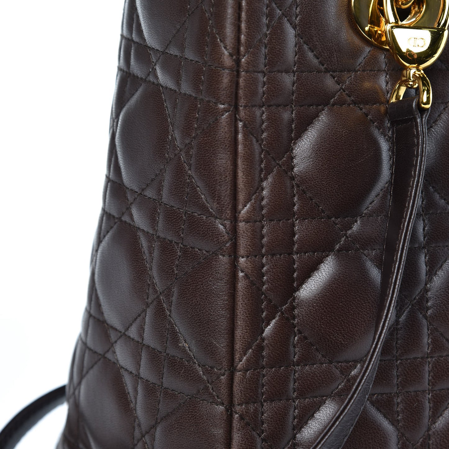 Lambskin Cannage Medium Lady Dior Dark Brown