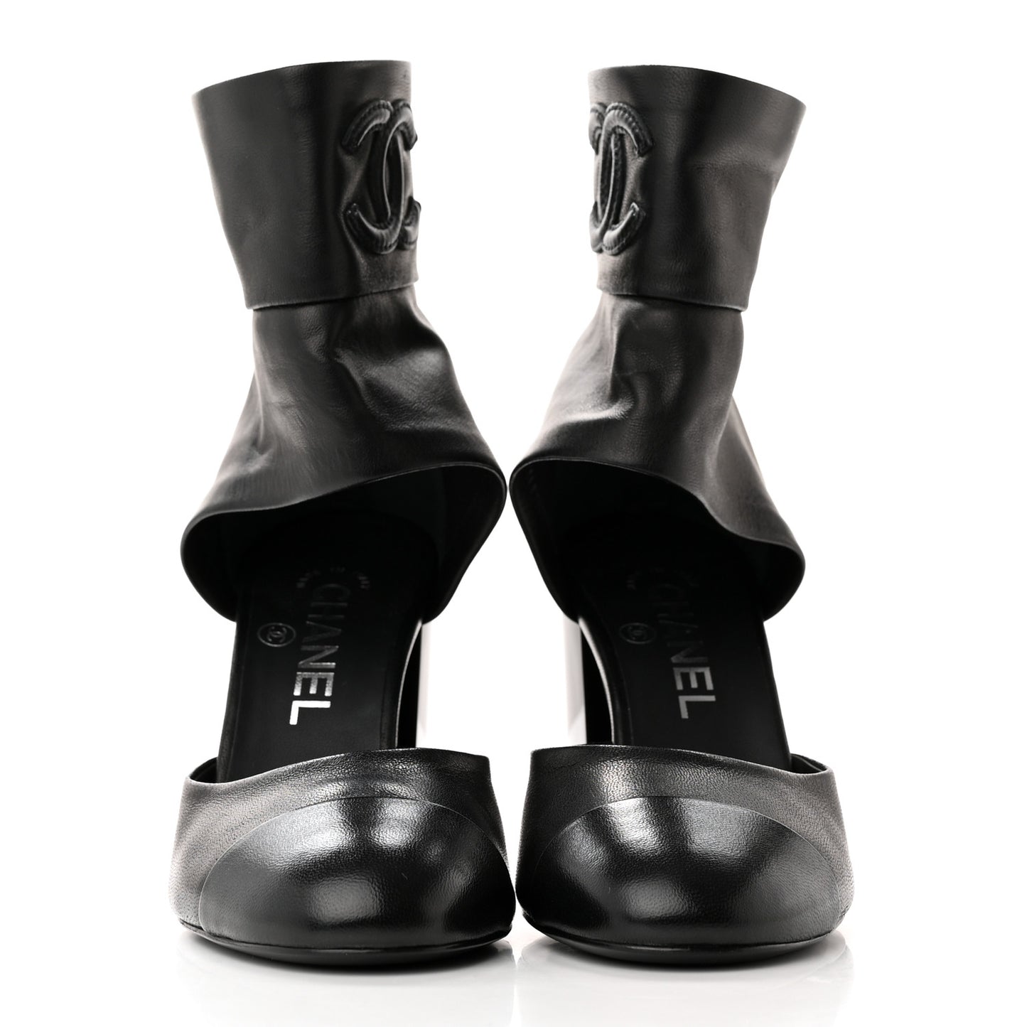 Lambskin CC Cut Out Boots 36 Black
