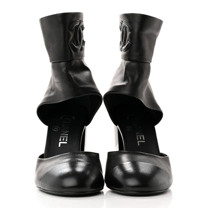 Chanel Lambskin CC Cut Out Boots 36 Black 2 of 12