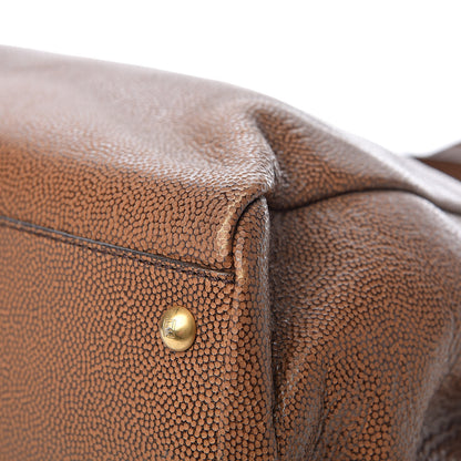 Fendi Patent Large Peekaboo Iconic Satchel Brown 10 of 14