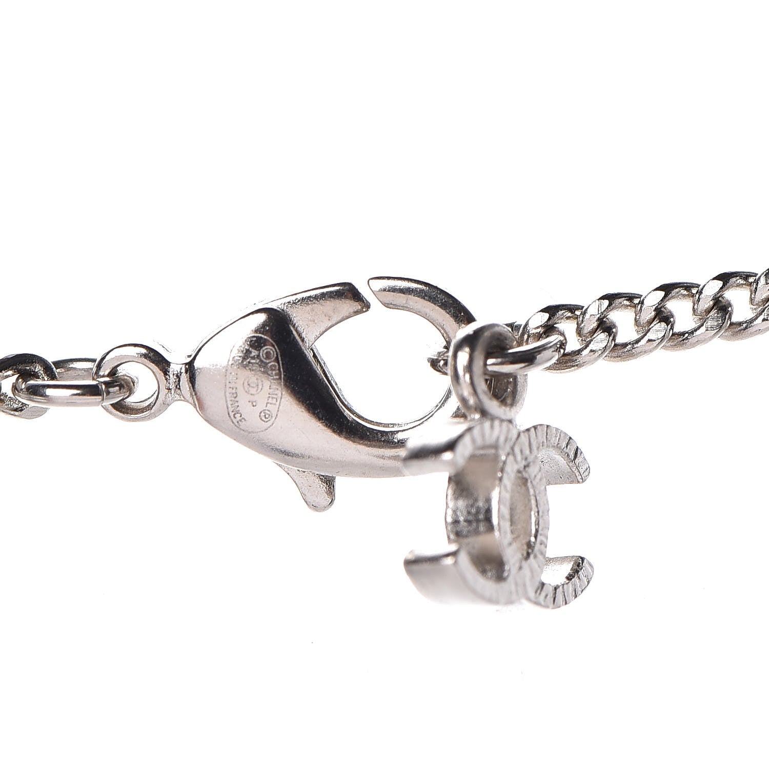 Chanel Crystal Baguette CC Necklace Blue 5 of 7
