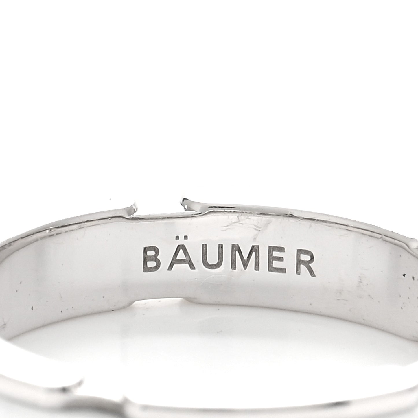 18K White Gold Ceramic Diamond Slim Ultra Ring 56 7.5 White