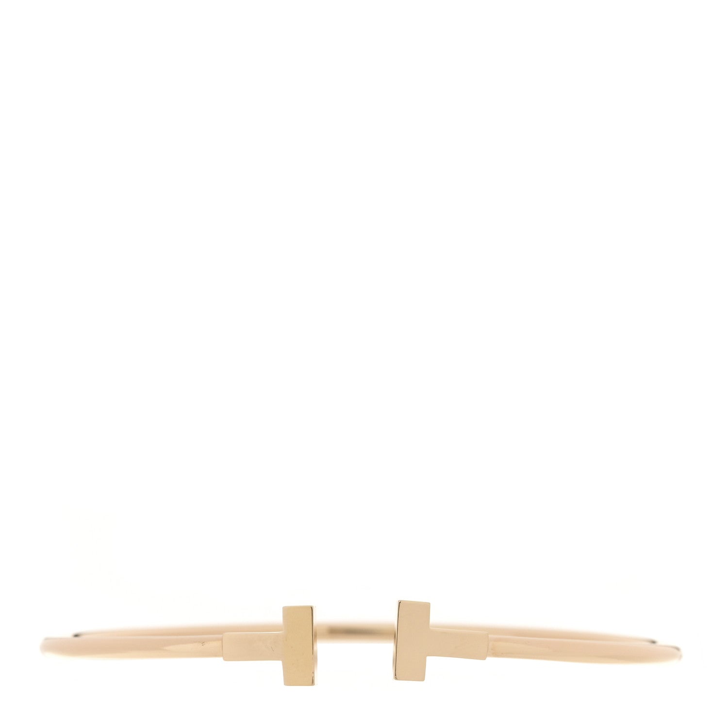 Tiffany 18K Rose Gold Narrow T Wire Bracelet 1 of 3