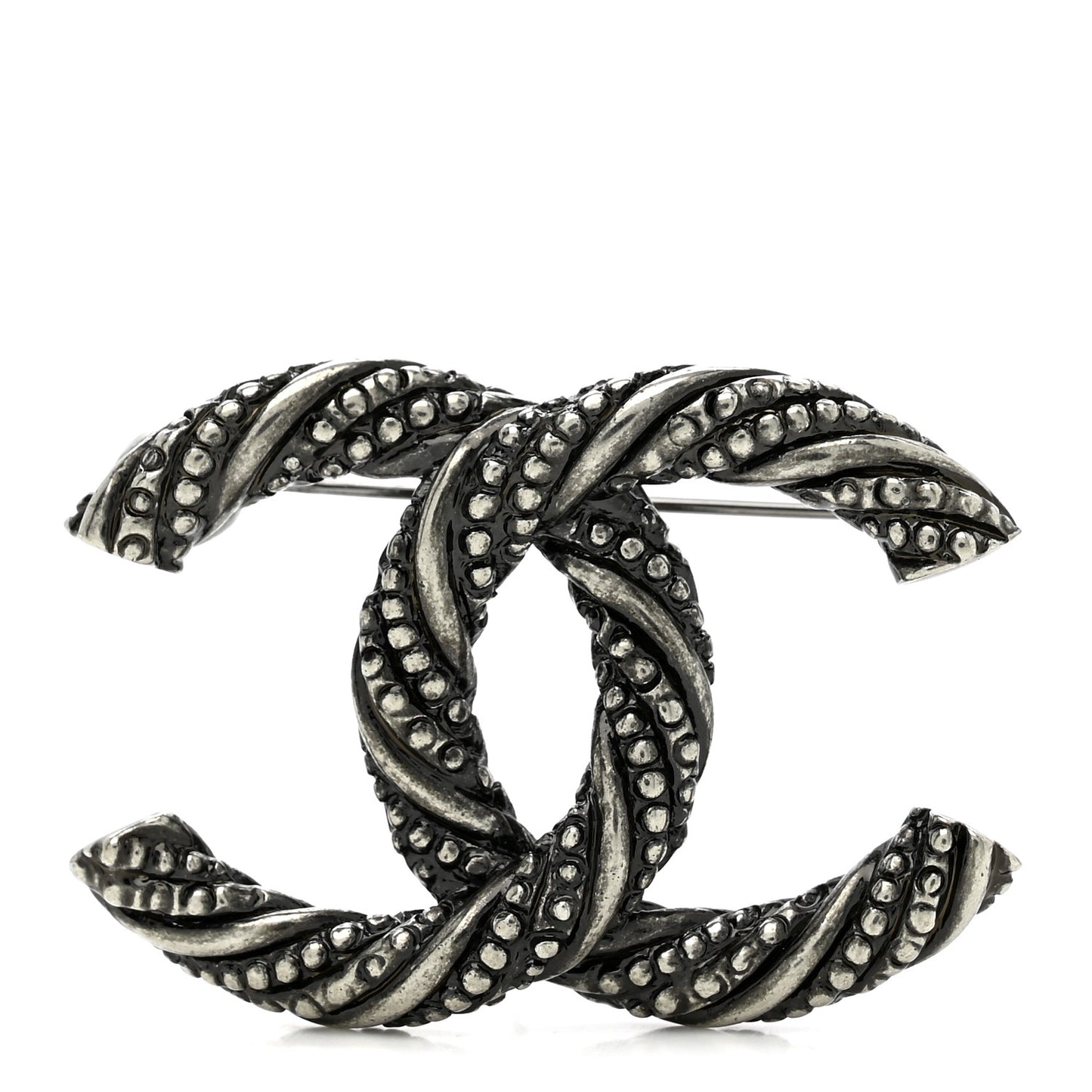 Ruthenium Twisted CC Brooch
