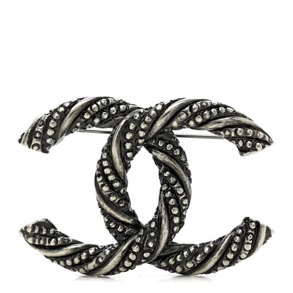Chanel Ruthenium Twisted CC Brooch 1 of 4