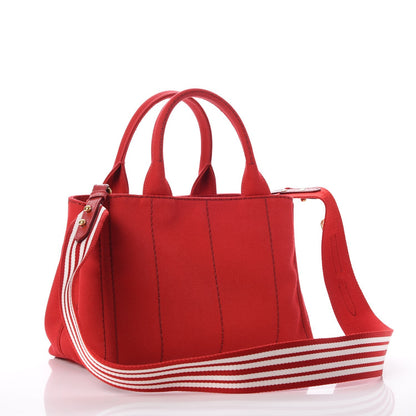 Prada Canapa Small Logo Tote Rosso Talco 11 of 16