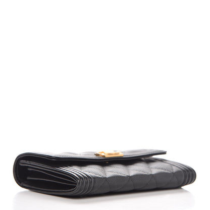 Chanel Caviar Quilted Medium Boy Flap Wallet Black 4 of 9