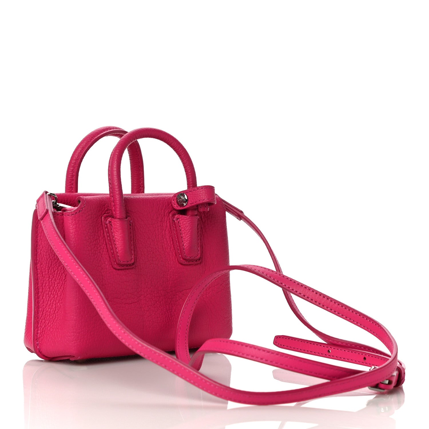 MCM Grained Calfskin X-Mini Milla Tote Beetroot Pink 3 of 8