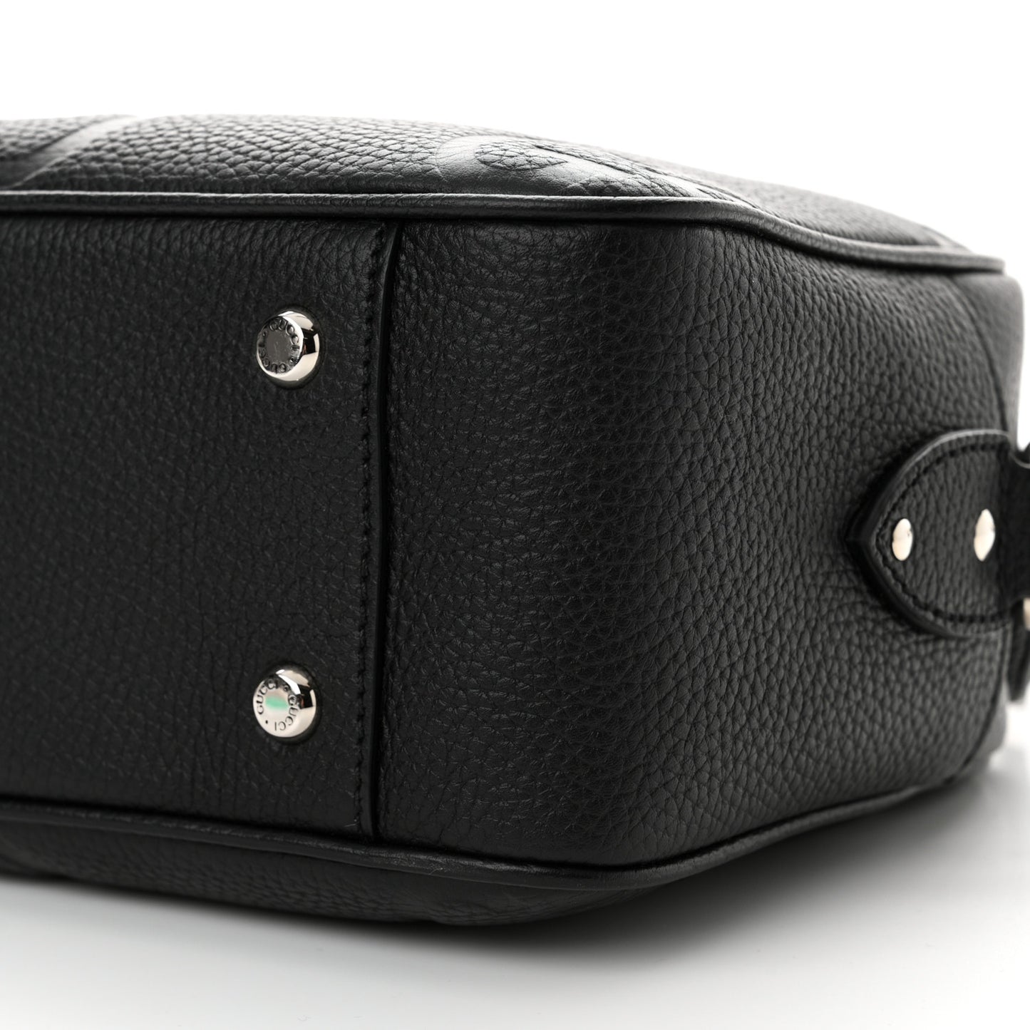 Piuma Calfskin Jumbo GG Embossed Medium Messenger Bag Black