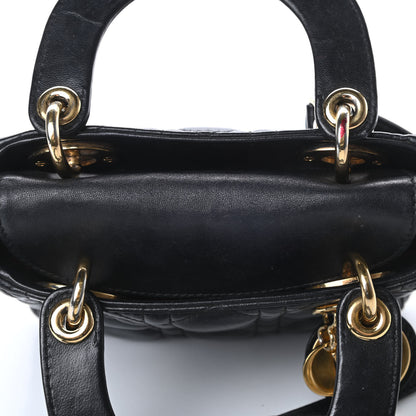 Christian Dior Lambskin Cannage Mini Lady Dior Black 17 of 24