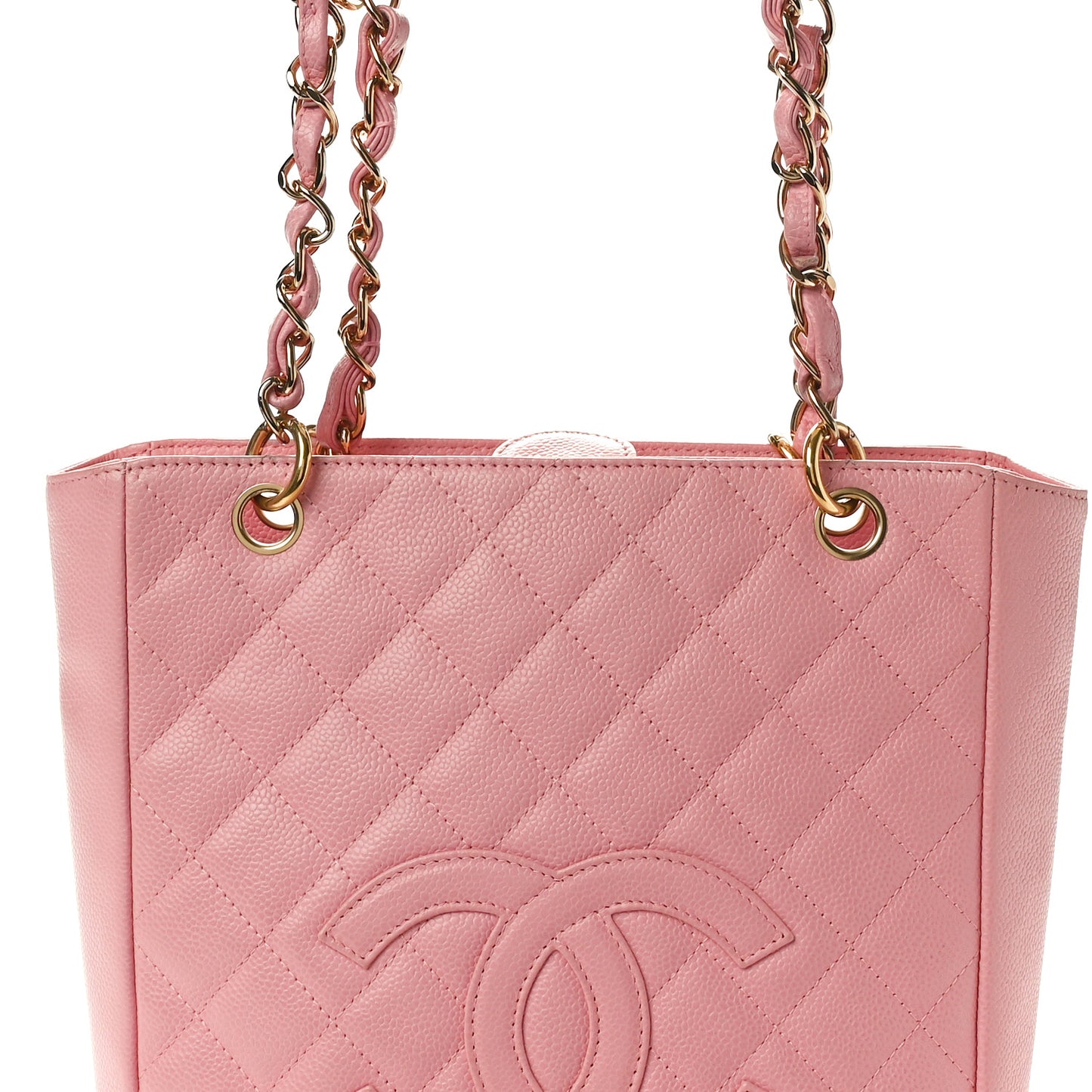 Caviar Quilted Petit Shopping Tote PST Pink