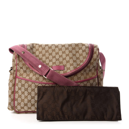 Gucci Monogram Margaux Calfskin Large Diaper Bag Beige Ebony Peonia Flower 11 of 11