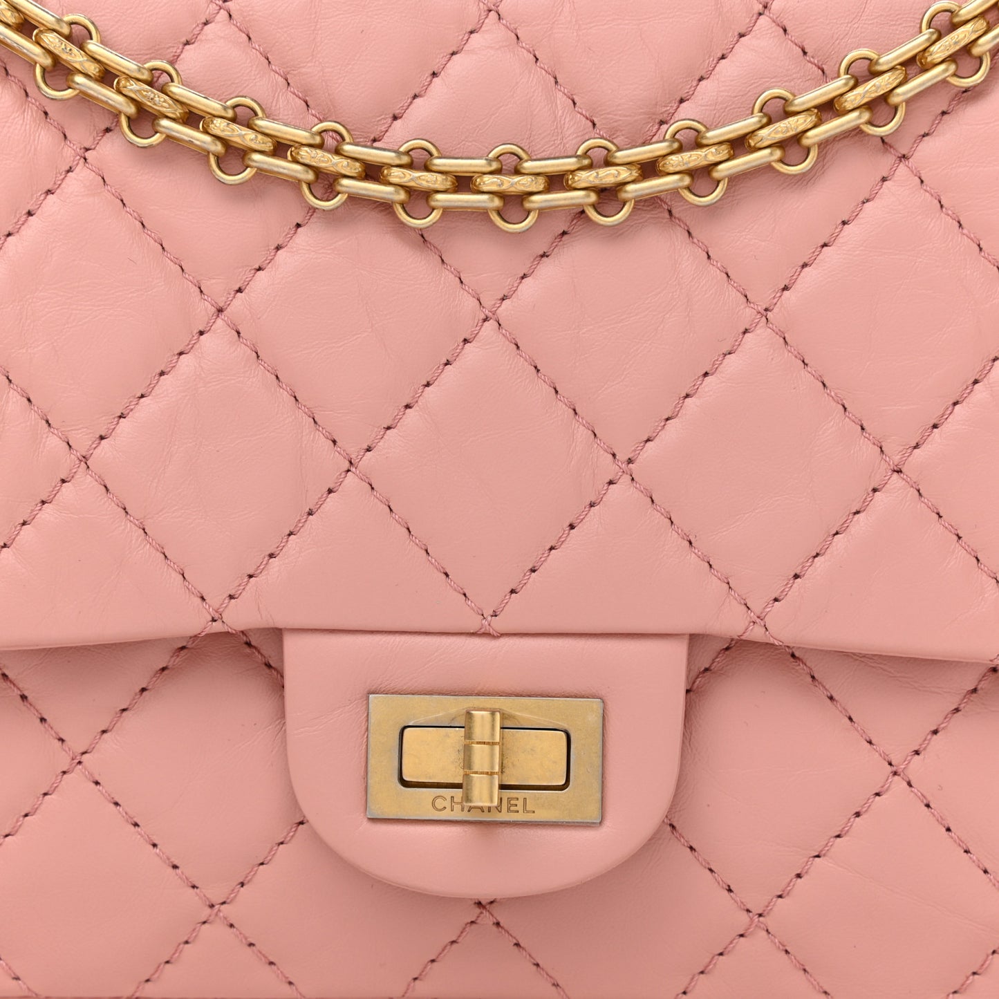 Aged Calfskin Quilted 2.55 Reissue 226 Flap Pink