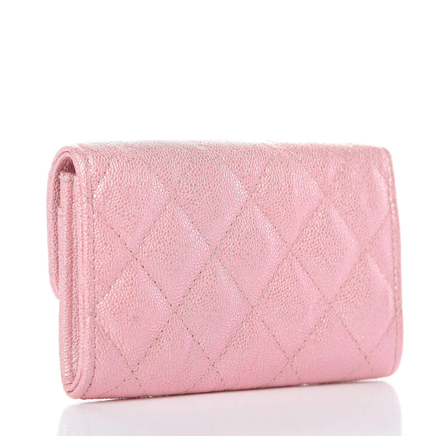 Chanel Iridescent Caviar Quilted Flap Card Holder Rose Pink 3 of 9