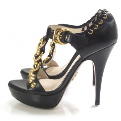 Prada Leather Studded Platform Heels 35 Black 2 of 6