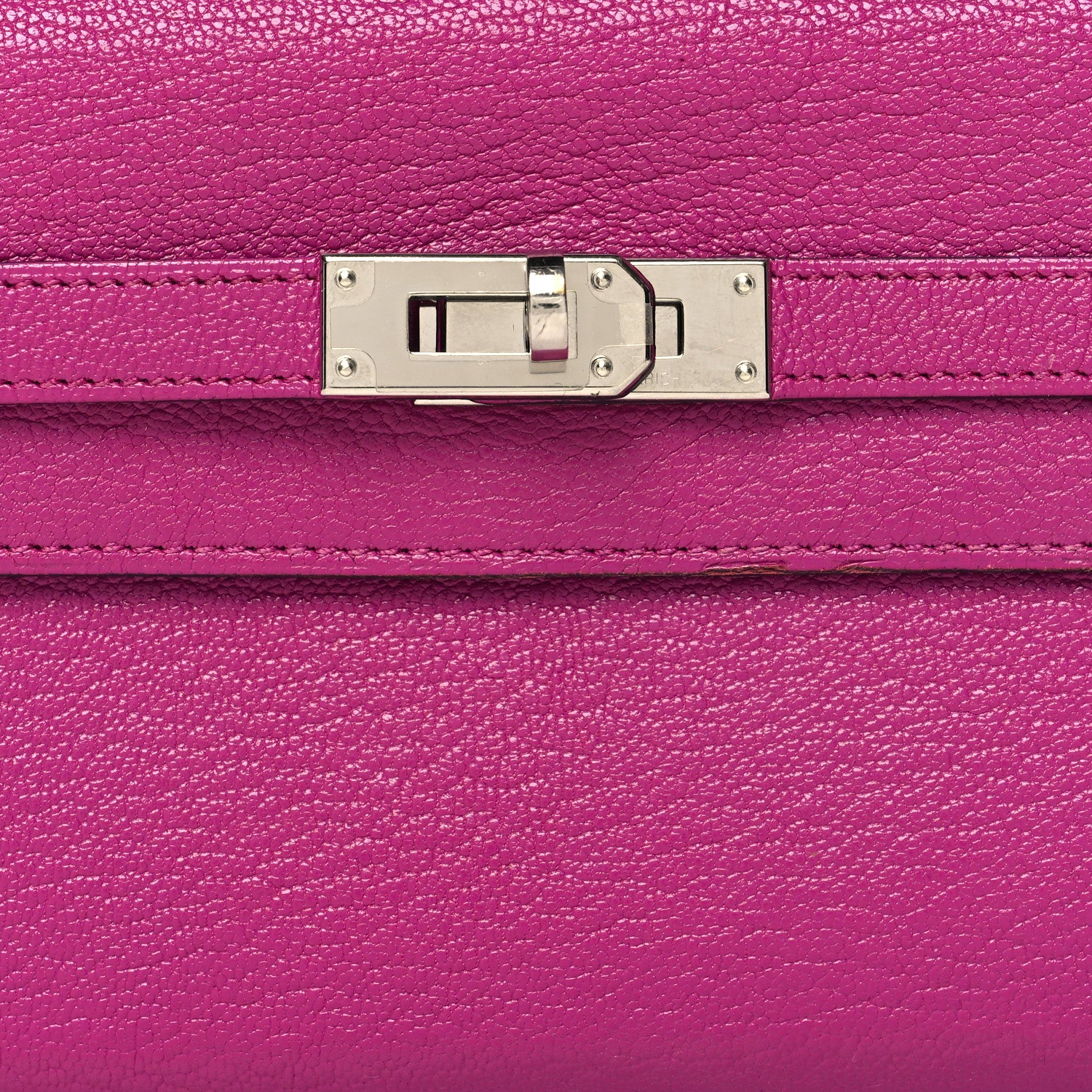 Hermes Chevre Mysore Kelly Longue Wallet Rose Pourpre 9 of 11