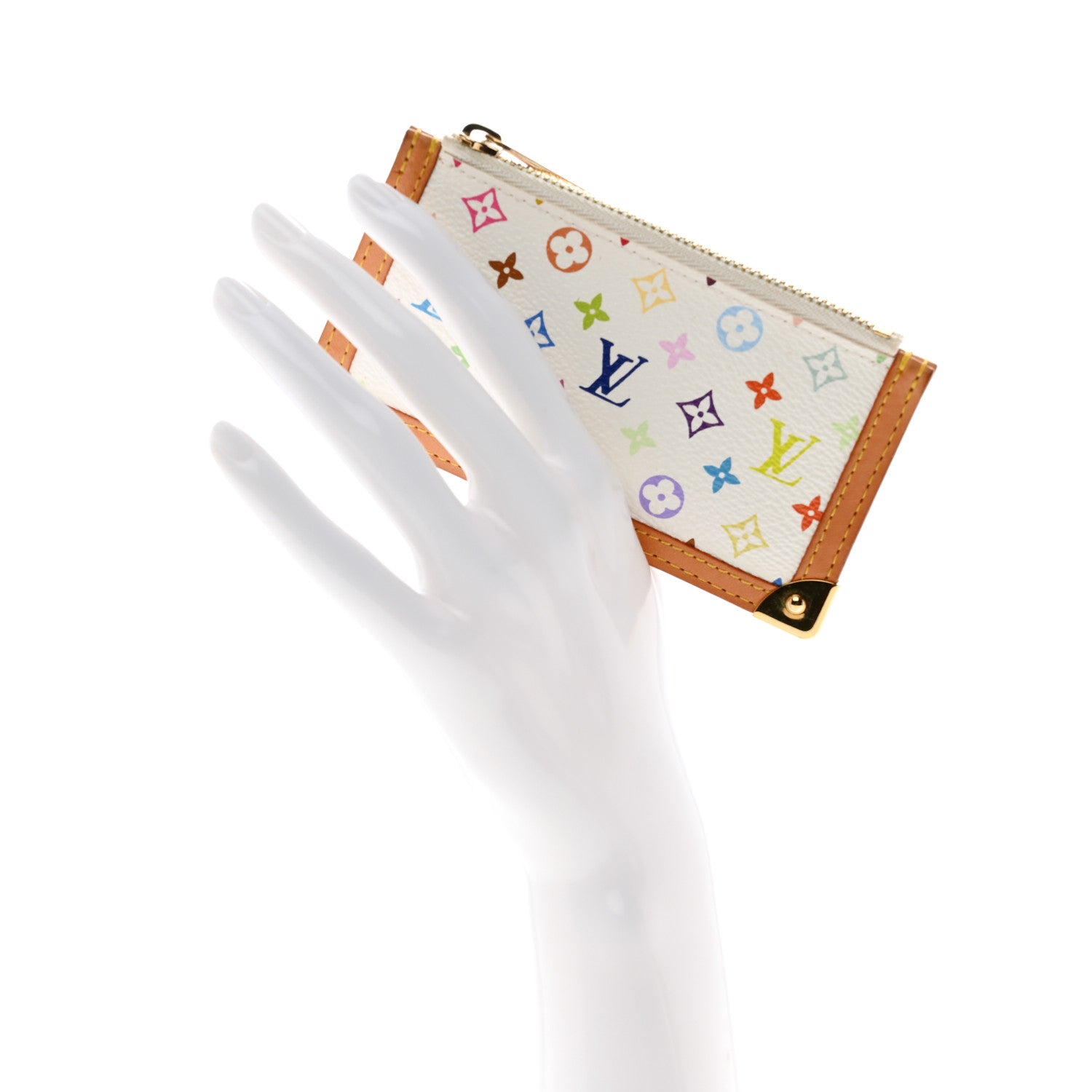 Louis Vuitton Monogram Multicolor Key Pouch White 2 of 8