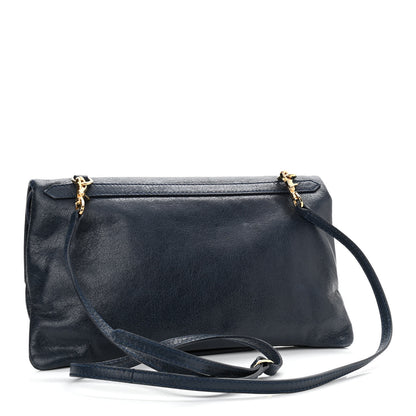 Balenciaga Agneau Giant 12 Gold Hardware Envelope Strap Clutch Bleu Obscur 3 of 11
