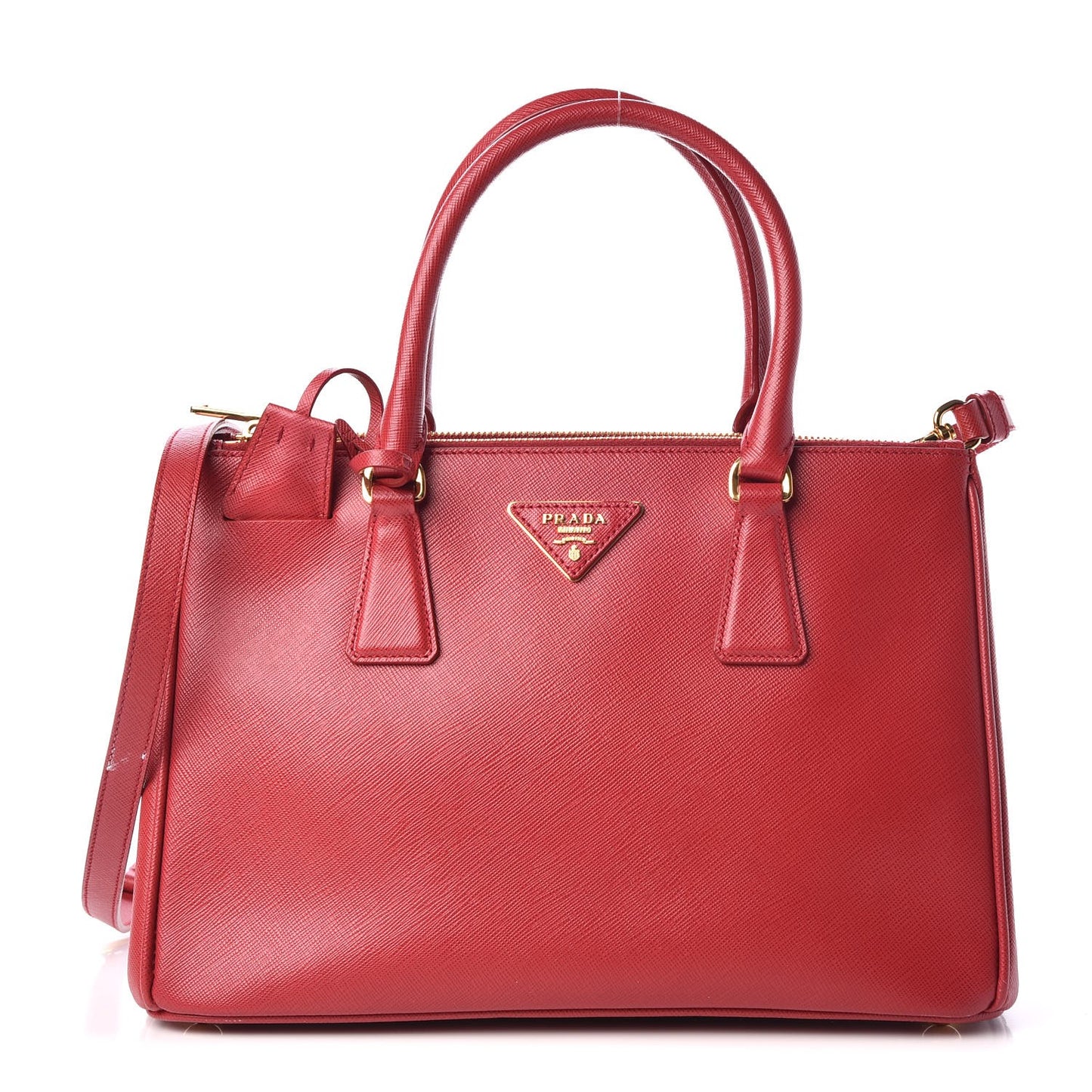 Saffiano Small Galleria Double Zip Tote Fuoco